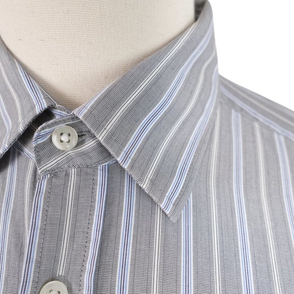 Hugo Boss Lex Men's L Gray Striped Button Up Shirt - Picture 3 of 11